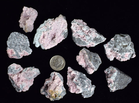 LOT 10 RHODOCHROSITE ROSETTE PERU PINK CRYSTALS HUANZALA MINE MINERAL RB544