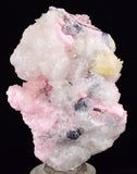 5.9cms RHODOCHROSITE QUARTZ CALCITE CRYSTALS JORDANITE (?) GALENA PERU RB505