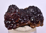 3.8cms  GEM GARNET STEPPED SPESSARTINE CRYSTALS PERU SHINY SHARP RARE GB55