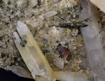 20cms CALCITE WITH QUARTZ EPIDOTE CRYSTALS PERU SHINY MINERAL SPECIMEN GB41