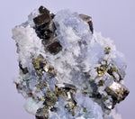 6.1cm  BLUE DOLOMITE SELLAITE CRYSTALS CHALCOPYRITE QUARTZ CALCITE PERU GB30