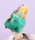 2.2cms GEM EMERALD CRYSTAL PYRITE CALCITE QUARTZ COLOMBIA MINERAL SPECIMEN EB27