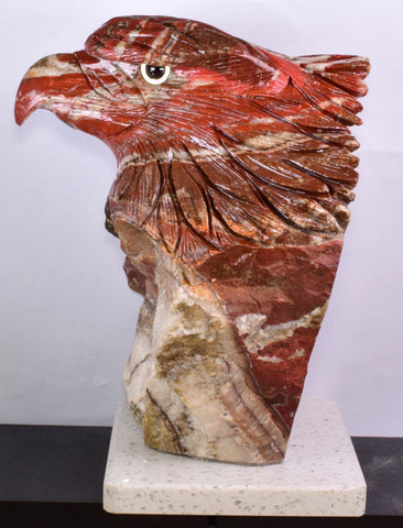 18cms EAGLE JASPER QUARTZ CARVING HANDMADE SCULPTURE PERU COLLECTOR JB24