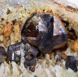 10.2cms TWIN CASSITERITE BRILLIANT CRYSTALS FACET GRADE  BOLIVIA MINERAL EB54