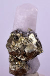 5.5 cms CALCITE TWIN QUARTZ PYRITE DICKITE PERU HUANZALA AB125