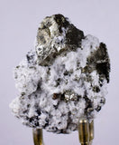 5.7cms PYRITE CUBIC QUARTZ CALCITE PERU SHINY CRYSTALS MINERAL COLLECTOR MB24