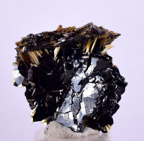 1.6cms GOLDEN RUTILE HEMATITE SPRAY NEEDLES CRYSTALS TITANIUM BAHIA BRAZIL  XB09