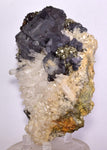 12cms GALENA QUARTZ PYRITE CRYSTAL CUBIC PERU MINERAL SPECIMEN  GB37