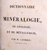 BOOK 1856 LANDRIN DICTIONARY MINERALOGY GEOLOGY METALLURGY FRANCE 506 PAGES NB10