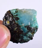 9.3grs GEM SILICA CHRYSOCOLLA  PERU CHALCEDONY QUARTZ BLUE ROUGH FACET SB64