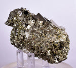 7.6cms PYRITE CUBICL PERU SHINY CRYSTALS QUARTZ MINERAL SPECIMEN COLLECTOR MB71