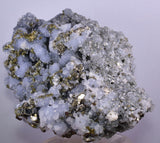 14cm BLUE DOLOMITE SELLAITE CRYSTALS CHALCOPYRITE QUARTZ CALCITE PERU GB35