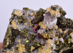7cms APATITE SIDERITE QUARTZ CRYSTALS CHALCOPYRITE BORNITE PYRITE PERU AB189
