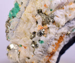 3.3cm EMERALD CRYSTAL PYRITE SLATE CALCITE QUARTZ COLOMBIA MINERAL SPECIMEN EB33