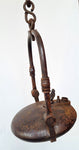 46cm  LENTICULAR MINERS LAMP FRANCE CLOZET TUNNEL RARE LANTERN IRON CAST NB05