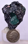 4.1cms GEOCRONITE GREEN FLUORITE CRYSTAL PERU MILPO ATACOCHA PERU SHINY KB27