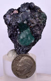 4.1cms GEOCRONITE GREEN FLUORITE CRYSTAL PERU MILPO ATACOCHA PERU SHINY KB27