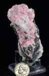 7.5cms RHODOCHROSITE QUARTZ CALCITE CRYSTALS JORDANITE (?) GALENA PERU RB510