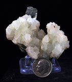 5.8cms PREHNITE QUARTZ EPIDOTE CRYSTALS PERU SHINY MINERAL SPECIMEN UB243