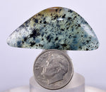 36ct GEM BLUE OPAL SCENIC DENDRITIC CABOCHON PERU SEASCAPE PENDANT JEWELRY BB194