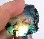 26grs GEM SILICA CHRYSOCOLLA SCENIC PERU CHALCEDONY COPPER MINERALS ROUGH SB189