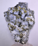 14cm BLUE DOLOMITE SELLAITE CRYSTALS CHALCOPYRITE QUARTZ CALCITE PERU GB35