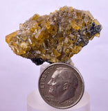 3.7cms GEMMY BARITE GOLDEN CRYSTALS PERU SHINY TRANSLUCENT MINERAL EB86