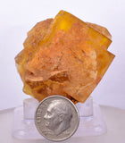 4.5cms GEM YELLOW FLUORITE SHINY CRYSTAL AHOULI MOROCCO MINERAL SPECIMEN KB45