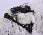 8.8ms  GREEN BLUE FLUORITE PYRITE CRYSTAL PERU HUANZALA MINE SHINY KB18