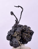 3.2cms NATIVE SILVER WIRES PERU ACANTHITE PYRITE UCHUCCHACUA MINE HB248