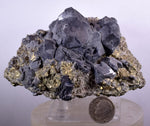 9.8cms GALENA QUARTZ PYRITE CRYSTAL CUBIC PERU MINERAL SPECIMEN  GB18