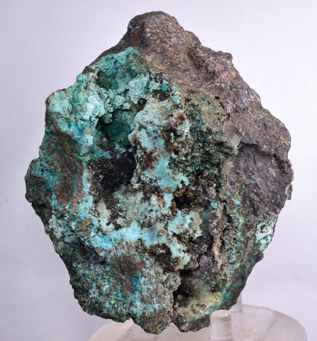 10.4cms DRUZY CHRYSOCOLLA QUARTZ MALACHITE BOTRYOIDAL PERU MINERAL SPECIMEN DB85