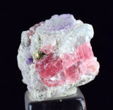 1.9cms RHODOCHROSITE PYRITE FLUORITE CHINA CRYSTAL RHOMBOHEDRAL MINIATURE RB638