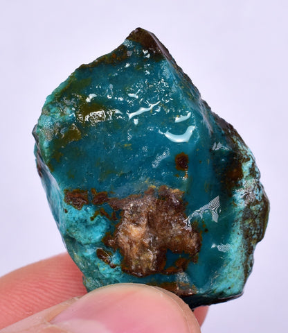 11grs GEM SILICA CHRYSOCOLLA LILY MINE PERU CHALCEDONY QUARTZ BLUE ROUGH SB153