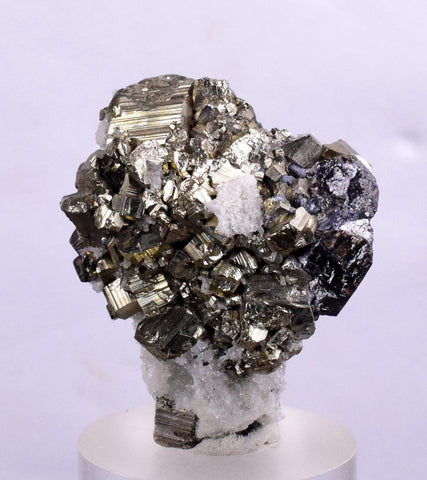 3.3cms SPHALERITE PYRITE GALENA QUARTZ CRYSTALS MINERAL SPECIMEN PERU MB27