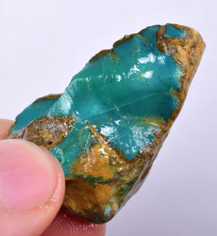 14grs GEM SILICA CHRYSOCOLLA LILY MINE PERU CHALCEDONY QUARTZ BLUE ROUGH SB141