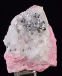 4.1cms RHODOCHROSITE ROSETTE PYRITE QUARTZ PERU PINK CRYSTALS MINERAL RB482