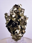 7.6cms PYRITE CUBICL PERU SHINY CRYSTALS QUARTZ MINERAL SPECIMEN COLLECTOR MB71