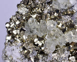 16cms PYRITE CUBIC QUARTZ FLUORITE PERU SHINY CRYSTALS MINERAL MB128
