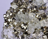 16cms PYRITE CUBIC QUARTZ FLUORITE PERU SHINY CRYSTALS MINERAL MB128