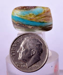 7ct GEM BLUE OPAL SCENIC CABOCHON PERU SEASCAPE PENDANT JEWELRY BB345