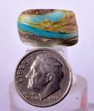 7ct GEM BLUE OPAL SCENIC CABOCHON PERU SEASCAPE PENDANT JEWELRY BB345