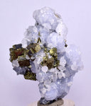4.9cm  BLUE DOLOMITE SELLAITE CRYSTALS CHALCOPYRITE QUARTZ CALCITE PERU GB33