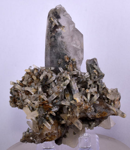 7.9cms GEM QUARTZ NATURAL CHLORITE INCLUDED PHANTOM CRYSTAL PERU  QB78