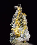 0.8cm UNIQUE NATIVE GOLD INCAS PYRITE PERU QUARTZ THUMBNAIL CRYSTAL LB176