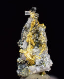 0.8cm UNIQUE NATIVE GOLD INCAS PYRITE PERU QUARTZ THUMBNAIL CRYSTAL LB176
