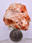 3.9 cms RED ORANGE ZEOLITE STILBITE LAUMONTITE CALCITE CRYSTALS PERU FB64