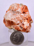 3.9 cms RED ORANGE ZEOLITE STILBITE LAUMONTITE CALCITE CRYSTALS PERU FB64