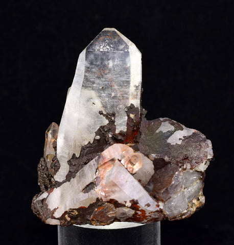4.6cms HEMATOID QUARTZ TERMINATED GOETHITE MINERAL SPECIMEN PERU QB116