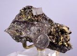 7.6cms APATITE SIDERITE QUARTZ CRYSTALS CHALCOPYRITE BORNITE PYRITE PERU AB67